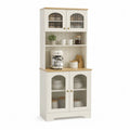 Credenza da cucina in MDF e vetro temperato bianco