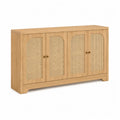 Credenza in Legno di Rovere e Rattan Naturale 160x40x80 cm