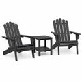 Set di 2 sedie Adirondack e tavolino in legno composito nero per esterni