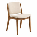 Sedia da pranzo in legno e tessuto beige