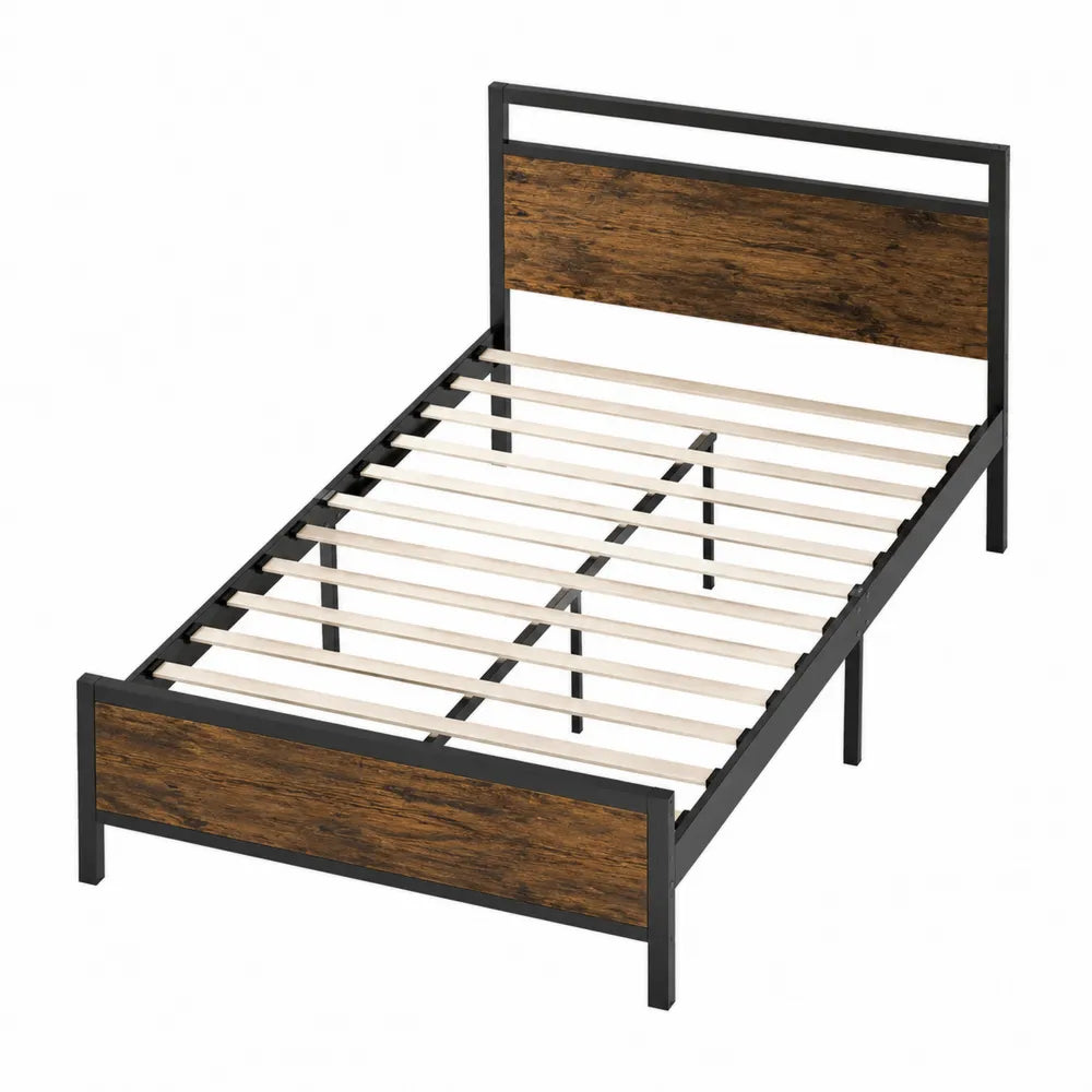 Letto singolo in metallo e legno 200x100 cm