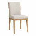 Sedia da Pranzo in Legno e Tessuto Beige