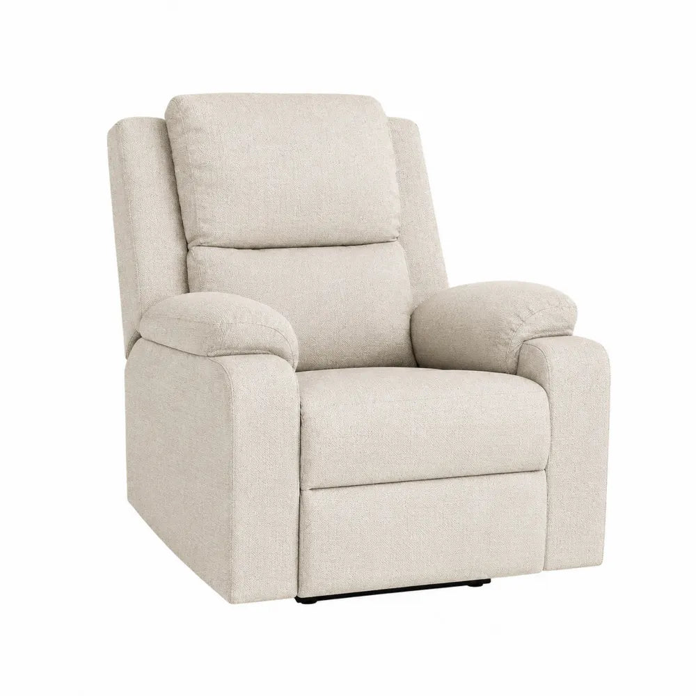 Poltrona Reclinabile in Tessuto Beige 100x90x100 cm