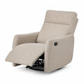 Poltrona Reclinabile in Tessuto Beige con Meccanismo Manuale