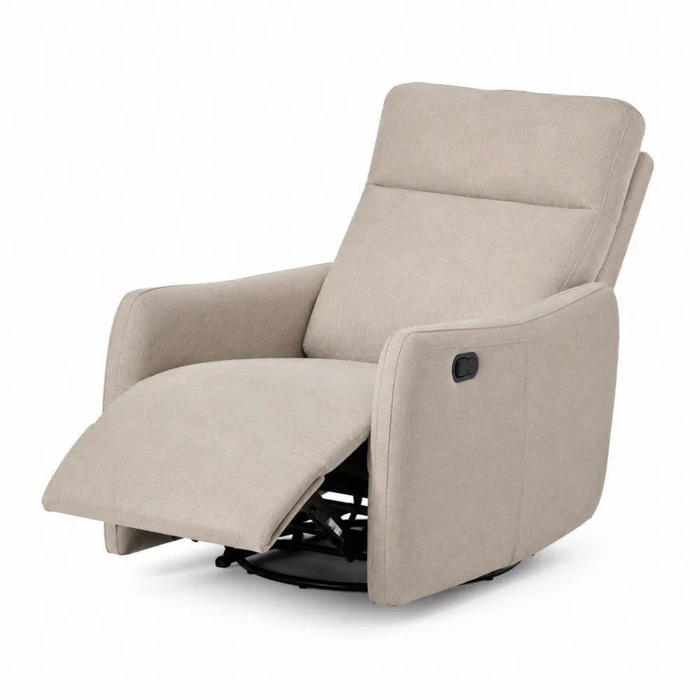 Poltrona Reclinabile in Tessuto Beige con Meccanismo Manuale