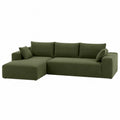 Divano angolare con chaise longue in tessuto verde