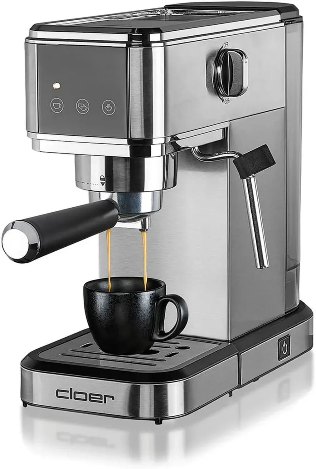 Macchina da Caffè Espresso Cloer 5829 - 20 Bar - Design Compatto - per Espresso, Cappuccino e Latte Macchiato