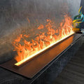 Camino a Vapore 3D con 7 Colori Regolabili e 5 Livelli di Luminosità, Acciaio Inossidabile, Controllo Touch e Telecomando, 70 cm