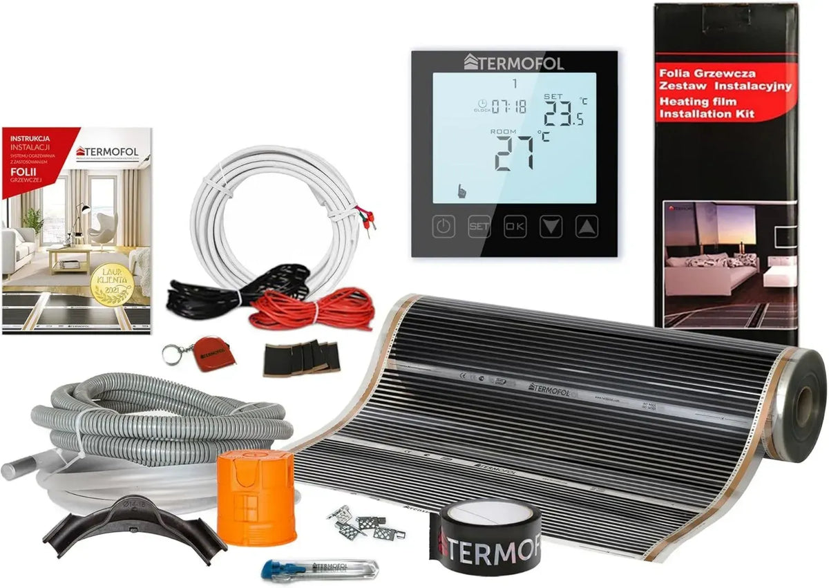 Kit Riscaldamento Elettrico a Pavimento con Termostato H1, 220W/m², Superficie 1,5 m²