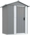 Ricovero per Attrezzi da Giardino in Acciaio Grigio 126x97,5x177 cm