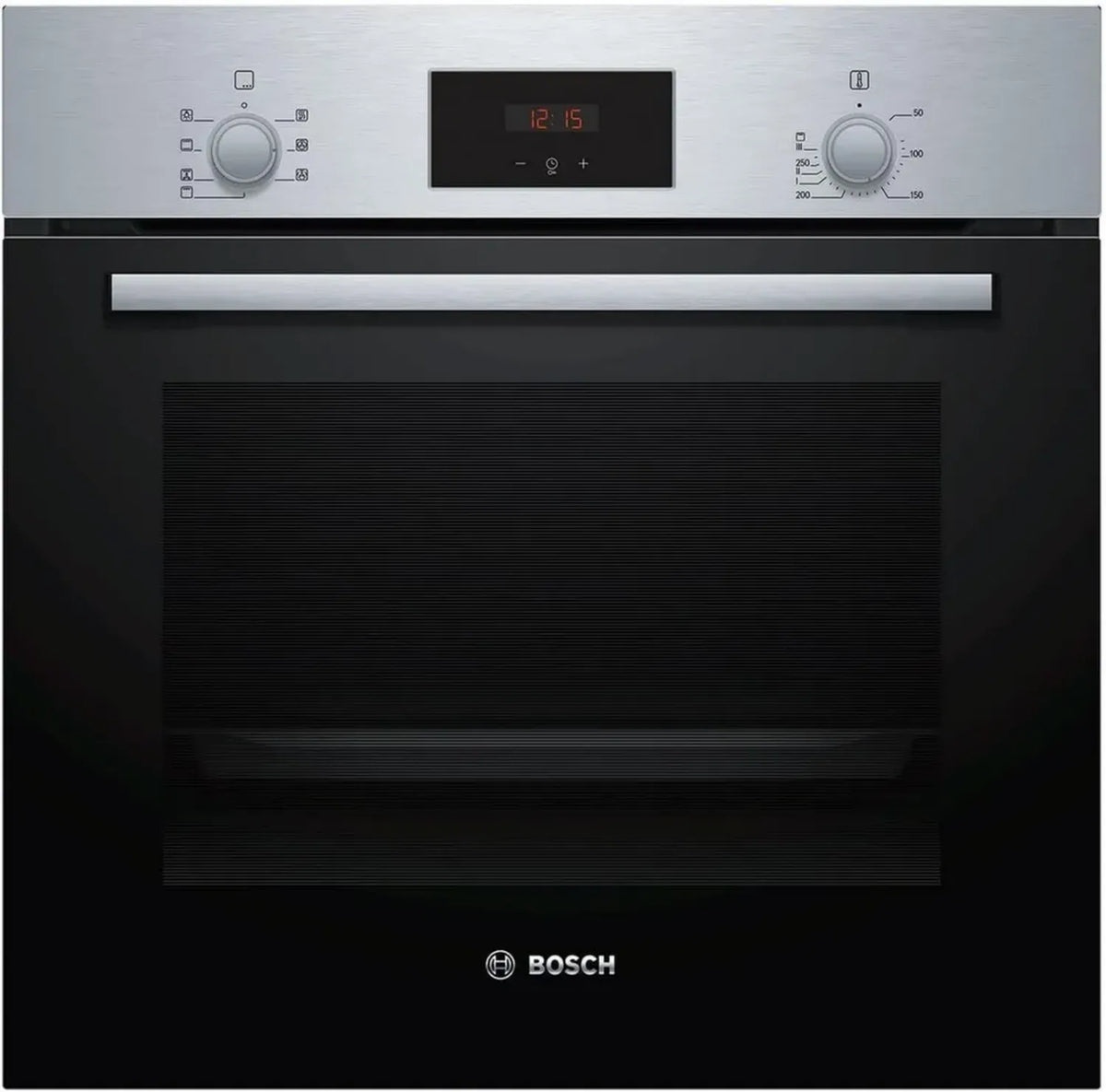 Bosch Serie 2 Forno da Incasso 60cm, Pulizia EcoClean, Cottura 3D, Display LED, Sistema di Sicurezza Bambini, Nero