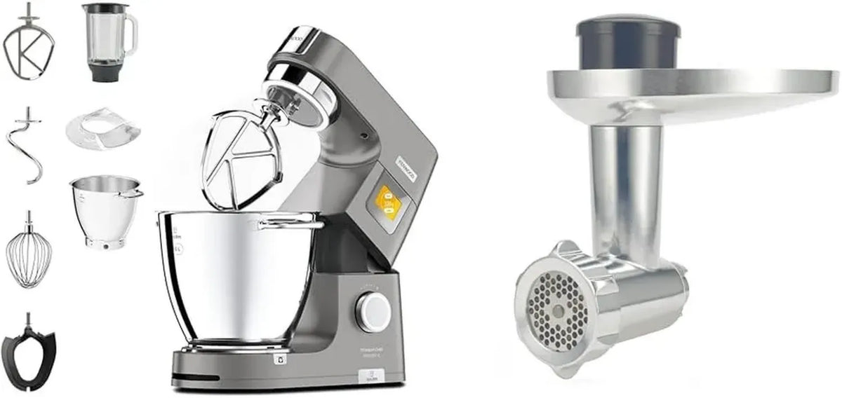 Kenwood Impastatrice Planetaria Titanium Chef XL con Ciotola Termica 7L e Tritacarne in Acciaio