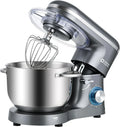 Impastatrice Planetaria 6,2L 1400W con 6 Velocità, Uncino e Frusta, Colore Grigio