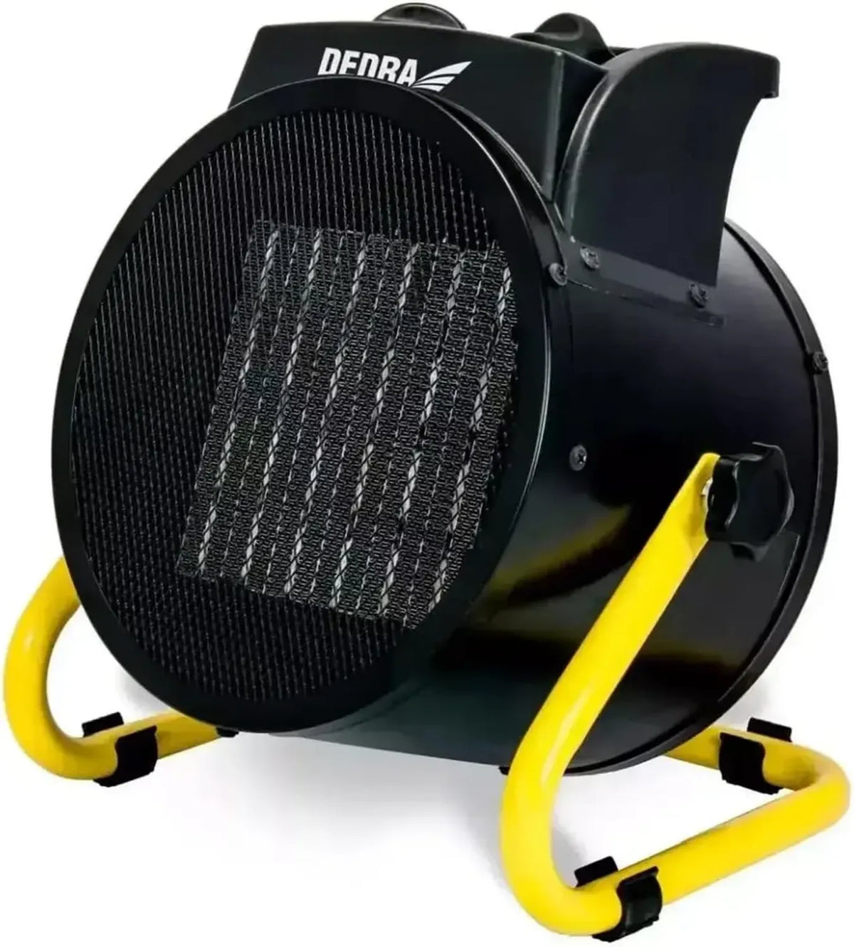 Stufa Elettrica PTC 5 kW 400 V Rotonda Nera con Termostato e Protezione Surriscaldamento