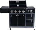 Griglia a Gas Professionale XXL 16 KW con 5 Fuochi e Bruciatore Laterale