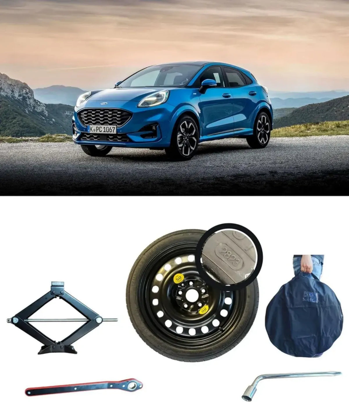 Ruotino di Scorta 17' per Ford Puma con Kit Completo