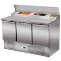 Tavolo Frigorifero Professionale Inox 3 Ante 260L per Ristorazione