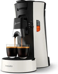 Macchina da Caffè a Cialde Philips Senseo CSA230/00 - Fino a 2 Tazze - Design Elegante - Colore Nero/Bianco