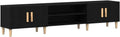 Mobile TV Moderno in Legno Nero Rovere, 180x31,5x40 cm, con Scaffale Decorativo per Soggiorno