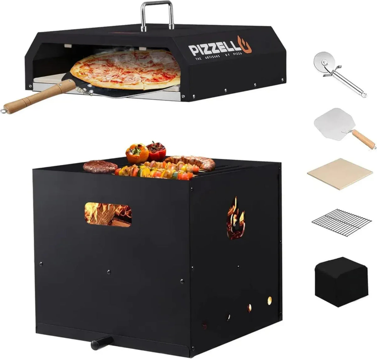 Forno a Legna da Esterno Pizzello con Accessori Completi, 40,6 cm