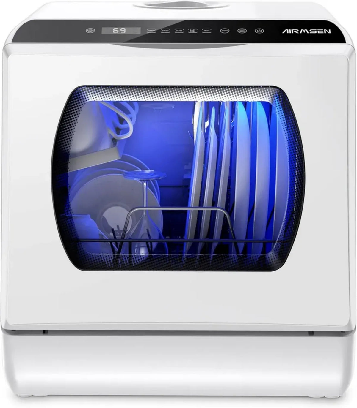 Lavastoviglie Compatta AIRMSEN con 5 Programmi, Serbatoio da 5L e Controllo Touch, Perfetta per Piccole Cucine