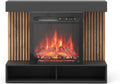 Camino elettrico Vicco Lynea 100 cm, nero, fiamma realistica e riscaldamento 1800W, installazione a muro o indipendente