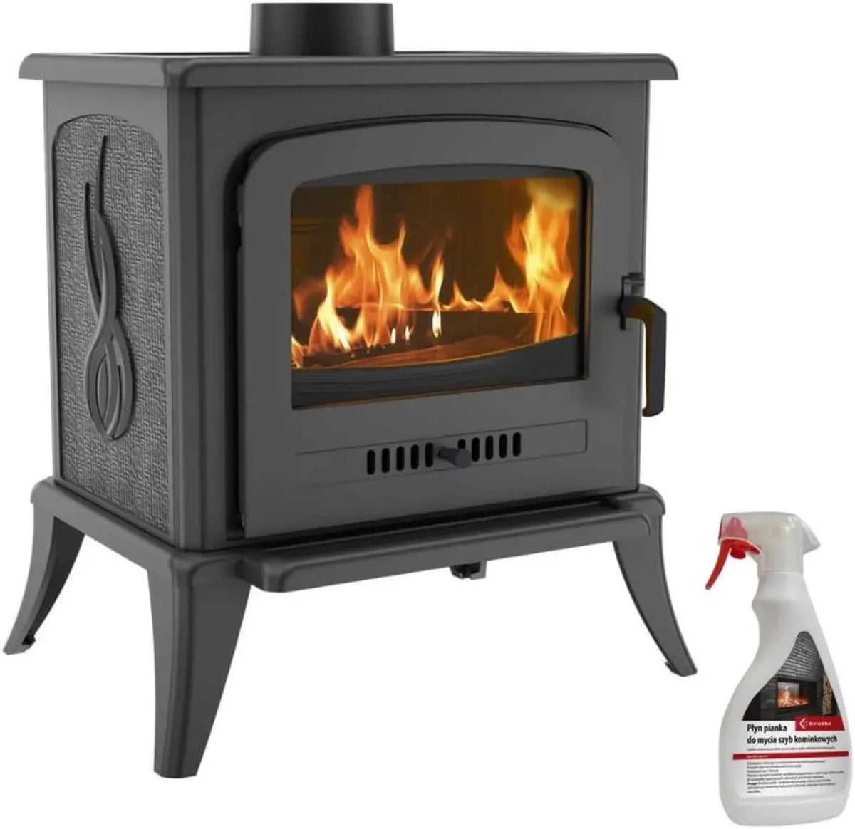Stufa a legna in ghisa KOZA K7 5kW, riscaldamento efficiente 3-8kW, ECO-DESIGN, Classe energetica A