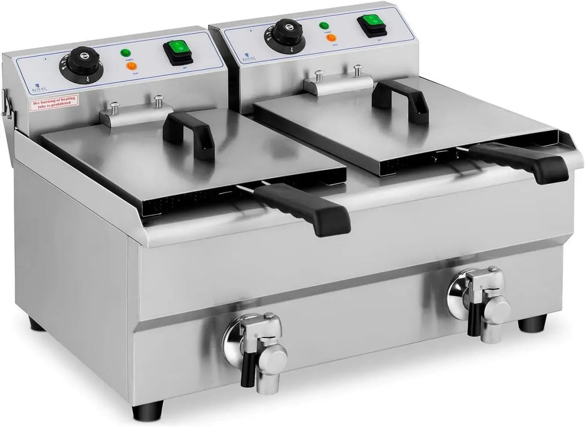 Friggitrice Professionale in Acciaio Inox con Capacità Doppia