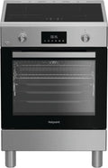 Hotpoint Ariston H6I8LMSAX – Cucina indipendente 60x60 cm, forno ventilato 72L, induzione, classe A, pulizia automatica, frittura ad aria, multiflow attivo – Acciaio inox