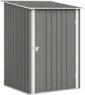 Outsunny Capanno da Giardino in Acciaio Zincato con Porta Bloccabile, Tetto Inclinato, 100x104x160 cm, Grigio