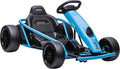 Kart Elettrico Drift per Bambini 8-12 Anni, 24V, 6-13km/h, con Sicurezza e Musica, Blu/Nero