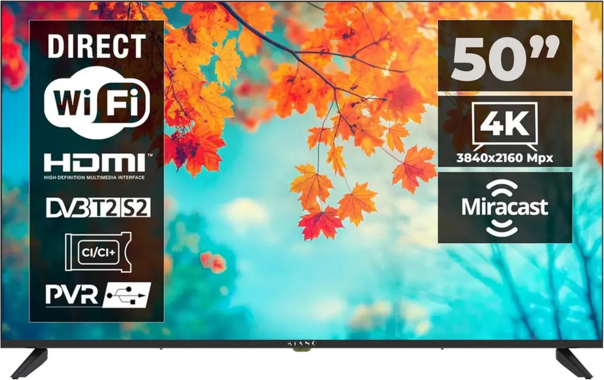 Televisore KIANO 50' 4K UHD con HDR10, Android 11, Triple Tuner