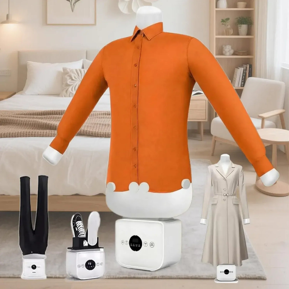 Manichino Stirante Automatico con Funzione Deodorante, Timer, Taglie S-XXL