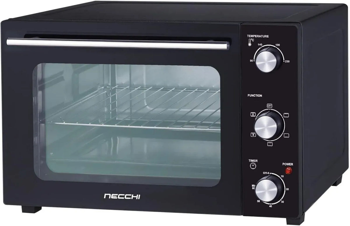 Forno Elettrico Ventilato Necchi 35L con Doppi Vetri e Regolazione 230°C