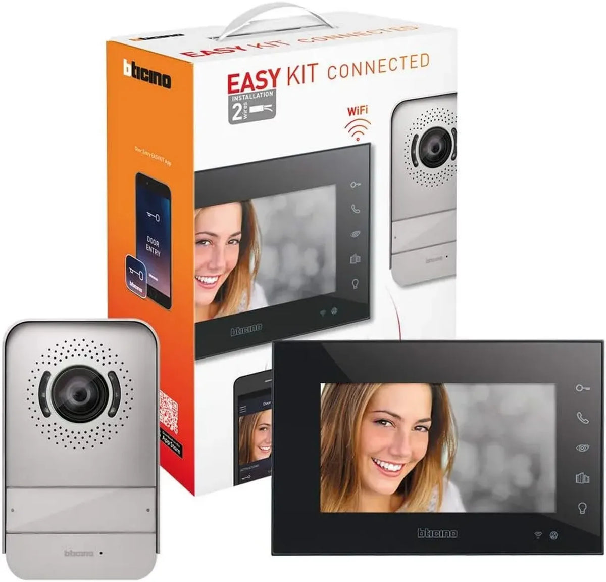 Videocitofono WiFi Bticino EasyKit per Casa Unifamiliare, Schermo Touch 7'' Vivavoce, Espansione Bifamiliare