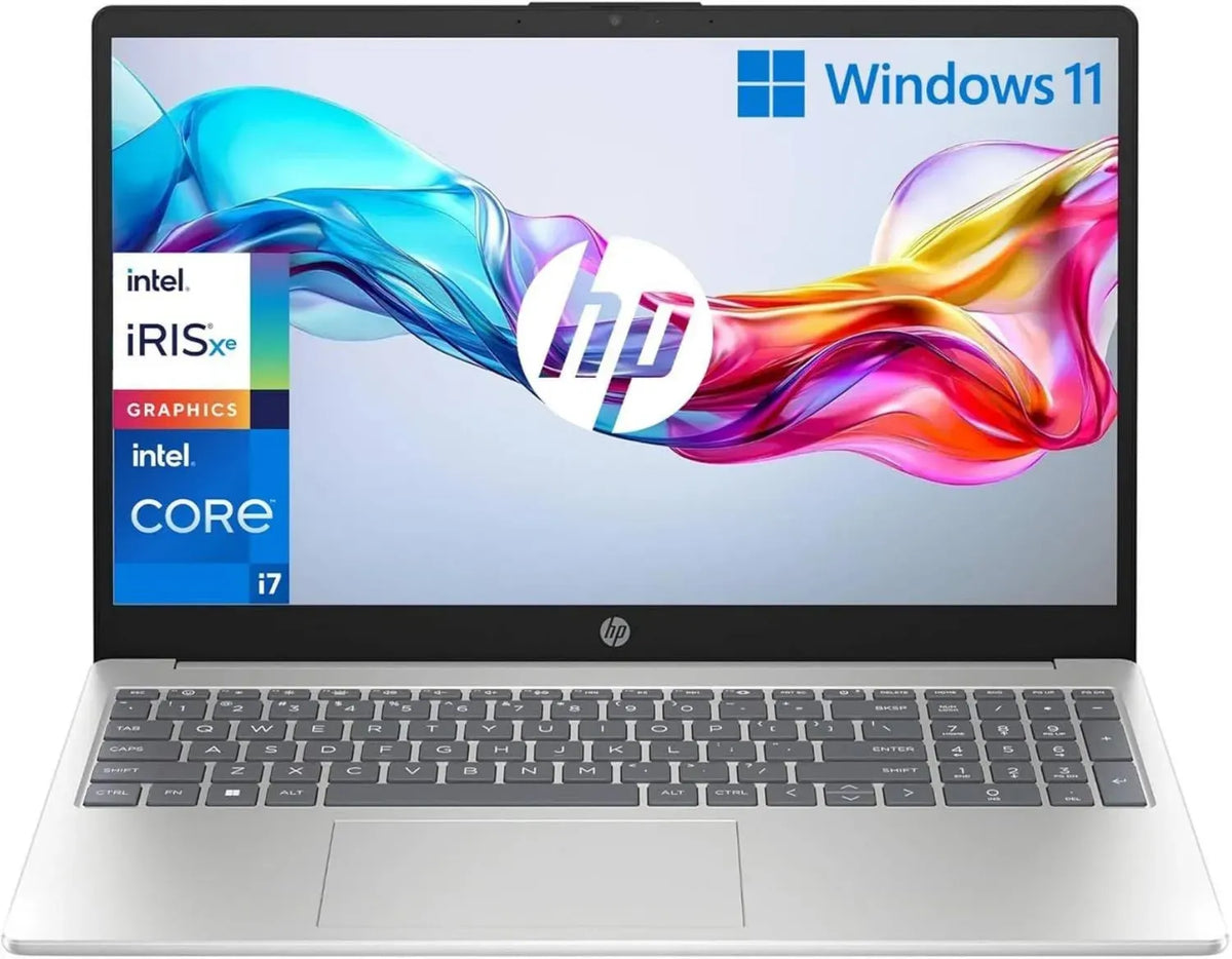 HP Laptop 15, Intel Core i7, 16GB RAM, SSD 512GB, Display Antiriflesso FHD, Windows 11, Argento