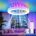 Ventilatore da Soffitto 46cm con Luce, Telecomando e 6 Velocità Silenziose, Lampadario RGB per Soggiorno e Camera da Letto