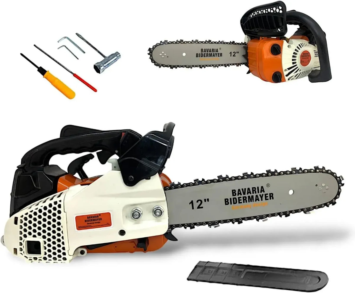 Motosega a Scoppio 25.4CC Potatura Giardinaggio, Barra 30cm, 0.9KW, Avviamento Facile, Sistema Antivibrazioni, Kit Incluso