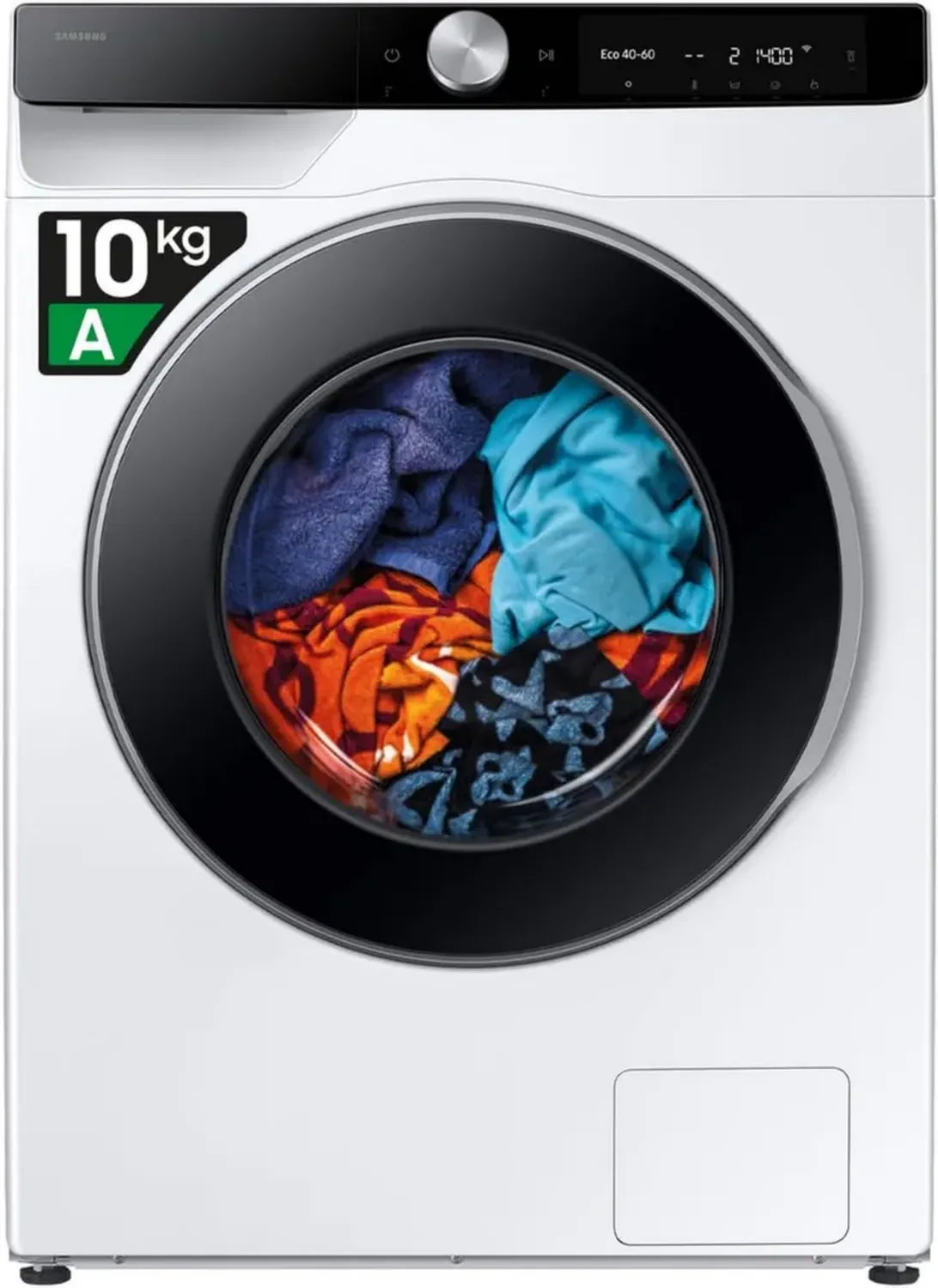 Lavatrice Samsung AI 10 Kg, Ecobubble Frontale, Bianco/Nero