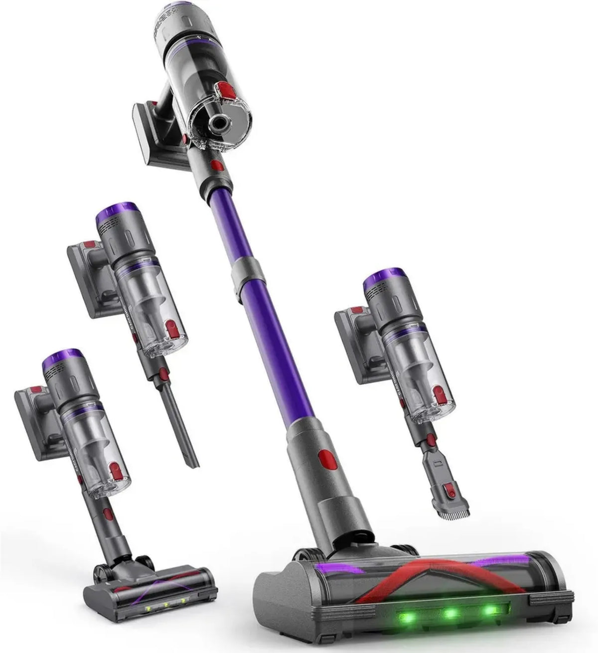 Aspirapolvere Senza Fili 600W, Potente 58000Pa con Display LED, 75 Min di Autonomia, Antigroviglio per Tappeti e Peli Animali