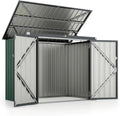 COSTWAY Casetta per Rifugio Esterno in Metallo Zincato, 1,51㎡, Resistente alle Intemperie con Porte Doppie Bloccabili, Verde