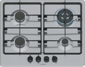 Bosch Serie 4 Piano Cottura Gas 60cm, 4 Fuochi con Bruciatore WOK e Griglie in Ghisa