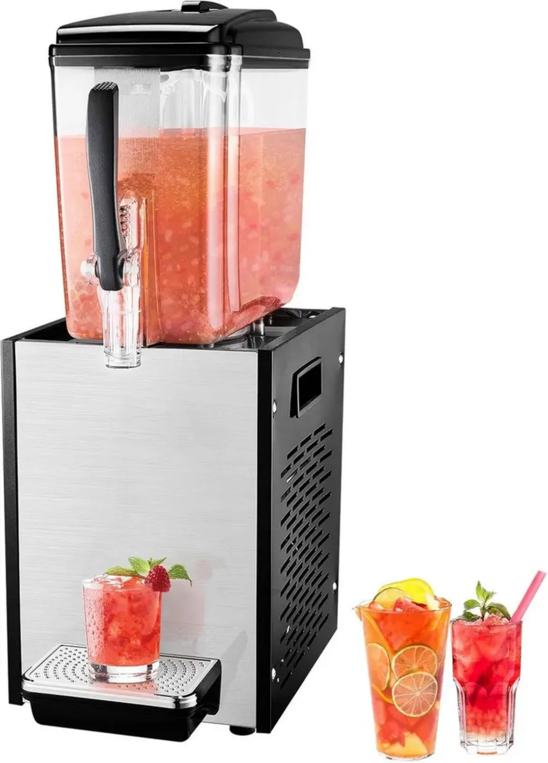 Distributore di Bevande Commerciale VEVOR 12L in Acciaio Inox 304 con Raffreddamento 246W