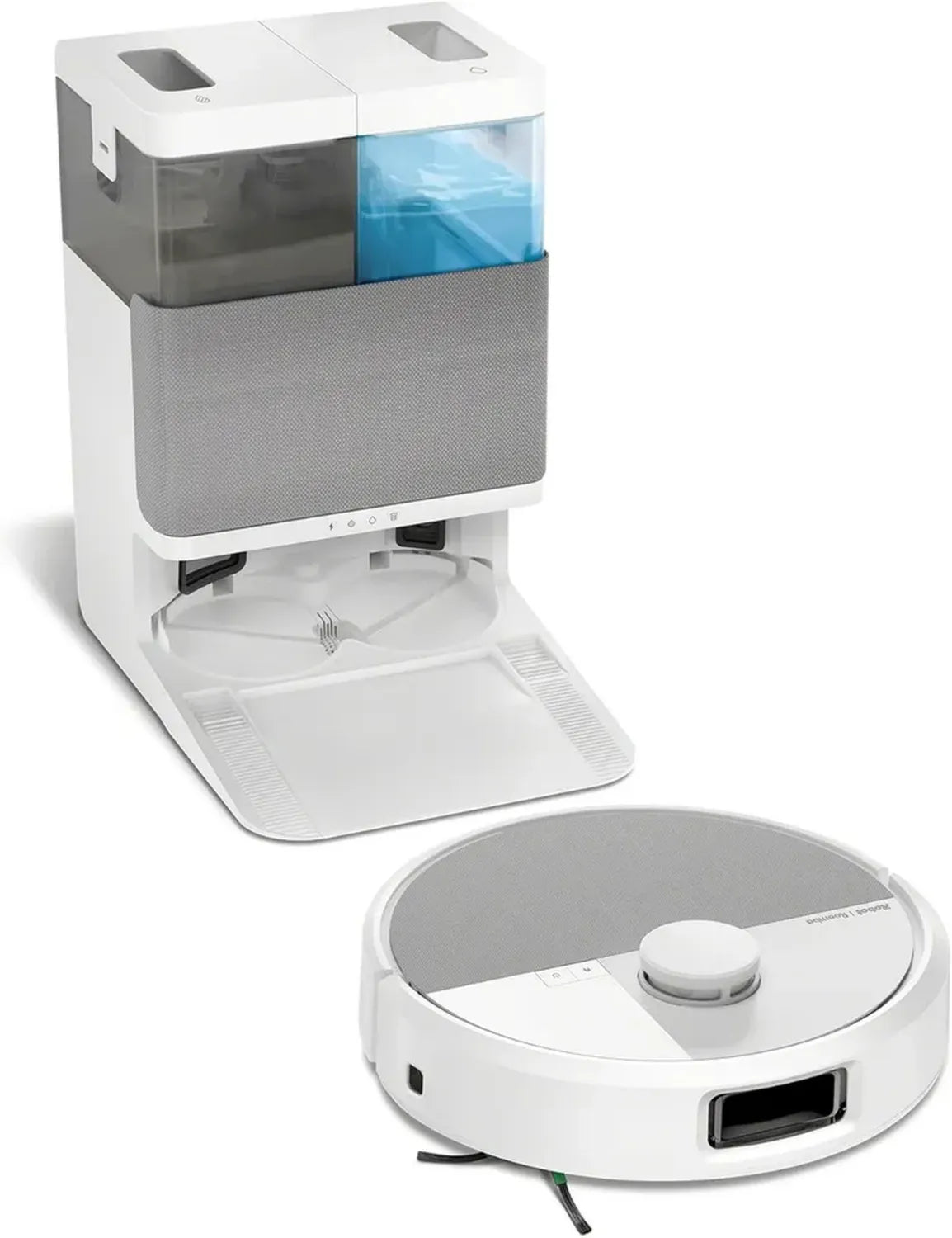 iRobot Roomba Plus 505 Combo con Stazione AutoWash, Robot Aspirapolvere e Lavapavimenti, LiDAR avanzato, Pulizia Intelligente con Riconoscimento Oggetti, Controllo Vocale e App, Bianco