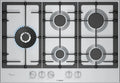 Piano cottura a gas 5 fuochi, 75x52 cm, acciaio inox