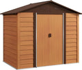 Capanno da Giardino in Acciaio con Doppia Porta 236x196x208 cm Marrone