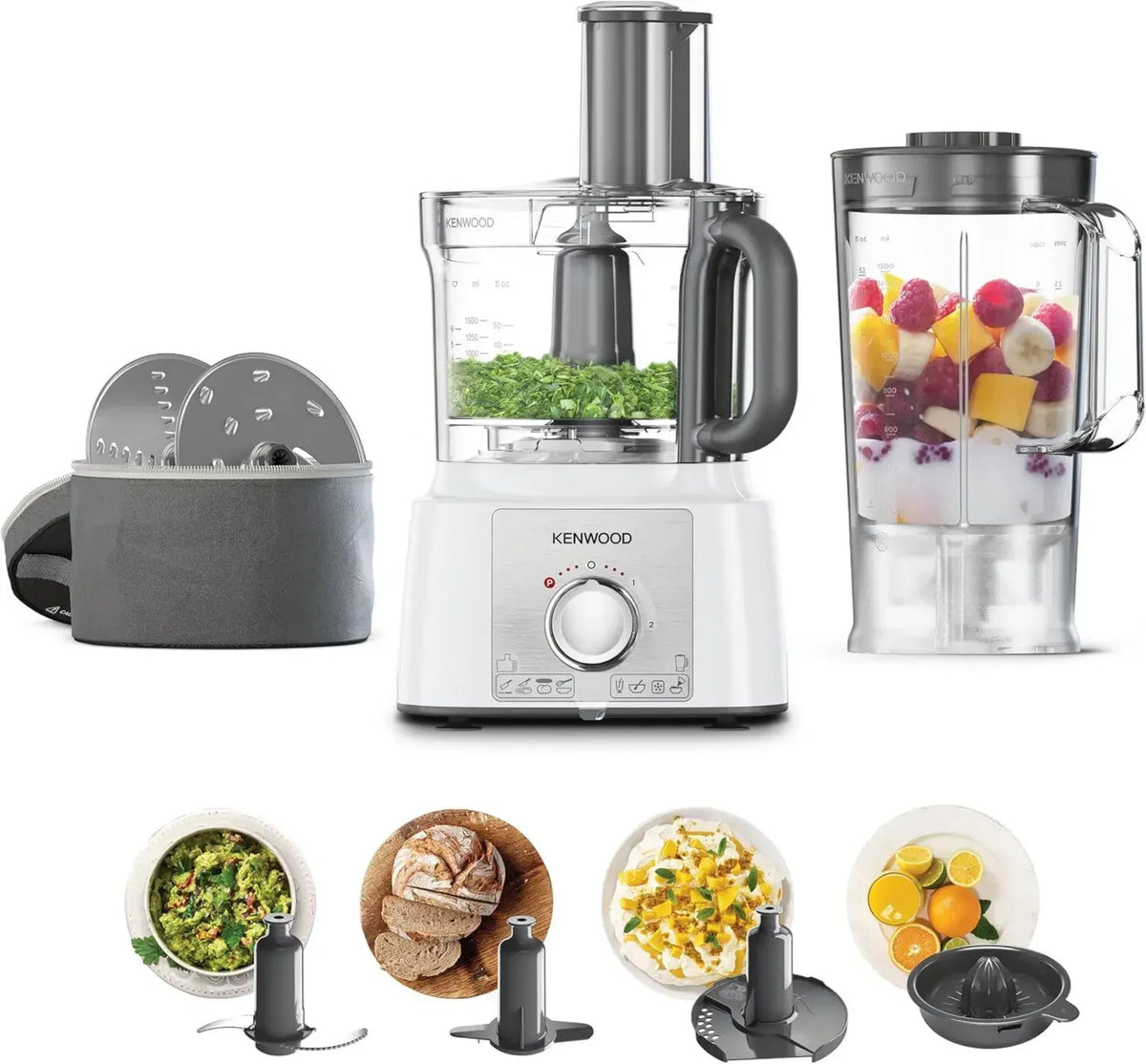 Kenwood Robot da Cucina MultiPro Express, 1000W, 2 Velocità con Funzione Pulse, 3L, Accessori Inclusi