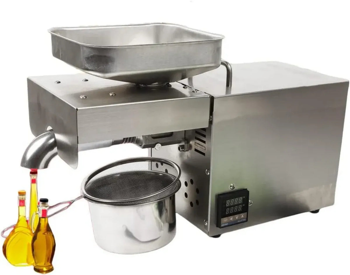 Estrattore di Olio Elettrico da Casa in Acciaio Inox, Pressa Automatica per Semi e Noci, 1500W