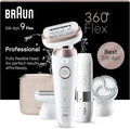 Braun Silk-épil 9 Flex Epilatore Elettrico Donna Testina 360°, Wet & Dry, Depilazione Viso Corpo