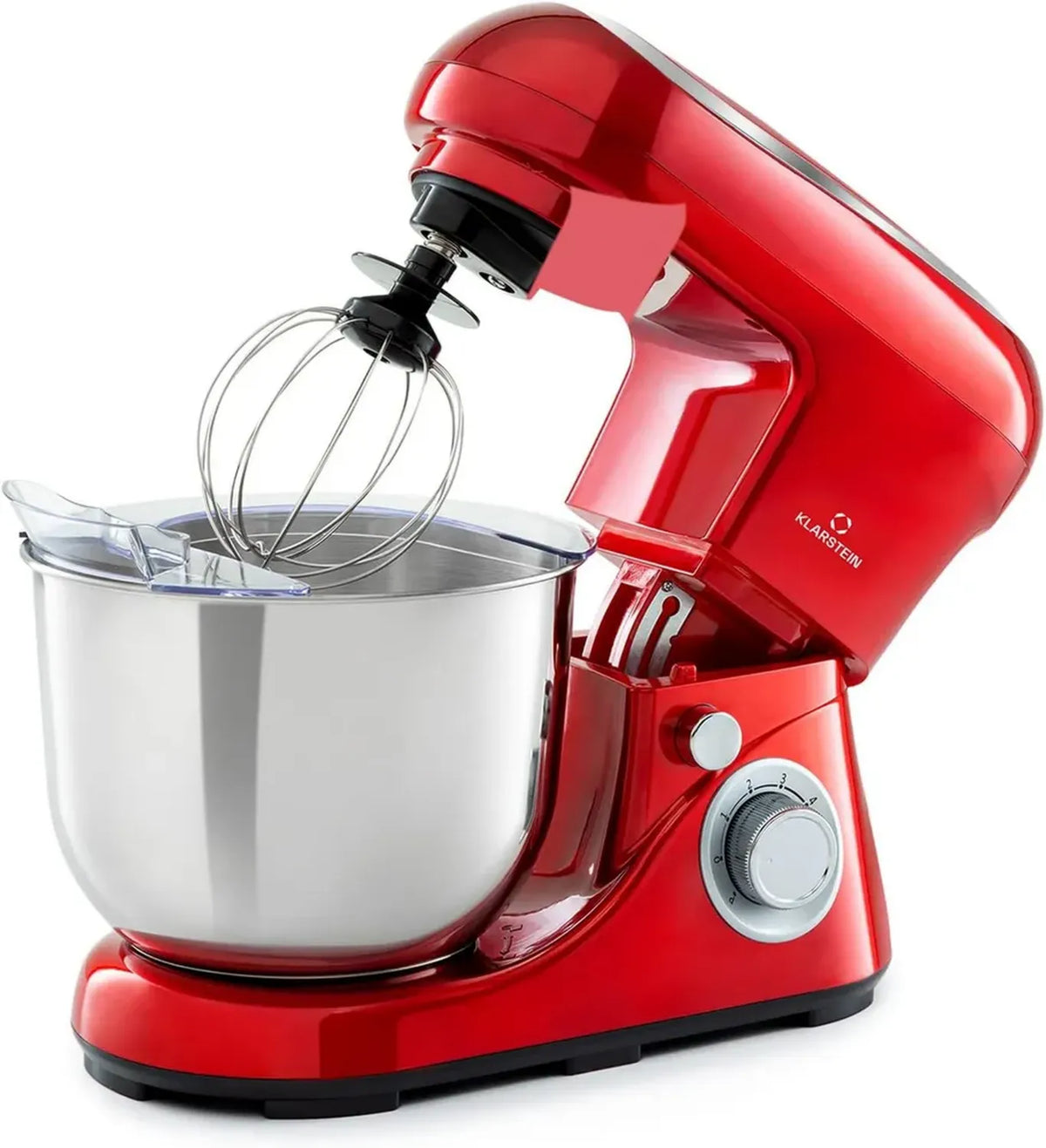 Impastatrice Klarstein Bella Pico 2G, 1200 W, 6 Velocità, Ciotola 5L in Acciaio Inox, Rosso